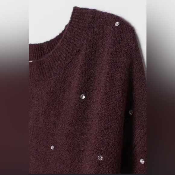 H&M Fine-knit jumper- excellent condition. Burgundy. Out of stuck, as new - Picture 2 of 3